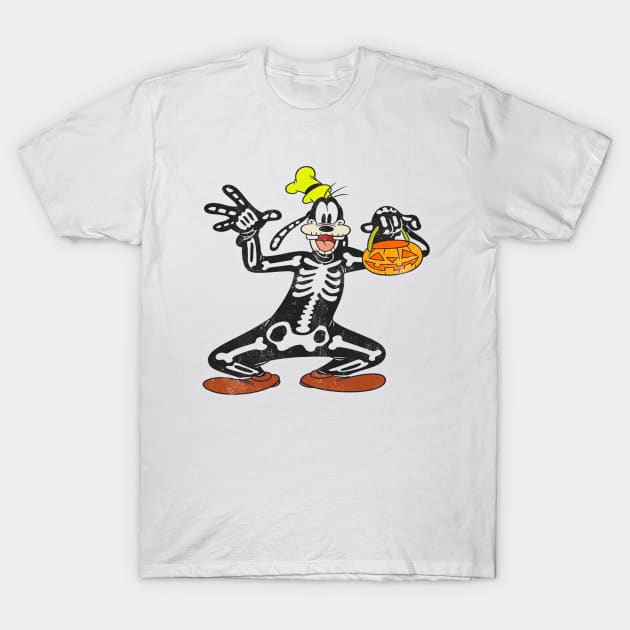 Goofy Skeleton Halloween T-Shirt by williamarmin